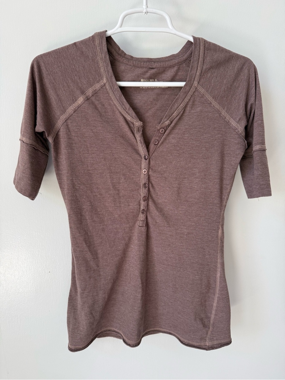Vintage Y2K Bella Swan Elena Gilbert 1/4 Sleeve Henley Top - Picture 2 of 8